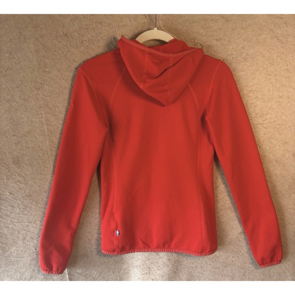 Fjallraven‎ Abisko Fleece Hoodie Womens Sz XS Red Full Zip Pockets Stretch - Picture 2 of 10